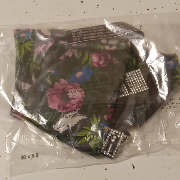 Victoria secret Bombshell-"Moonlit Garden"-Floral Rhinestone Bling Strap Thong-M - Picture 4 of 4